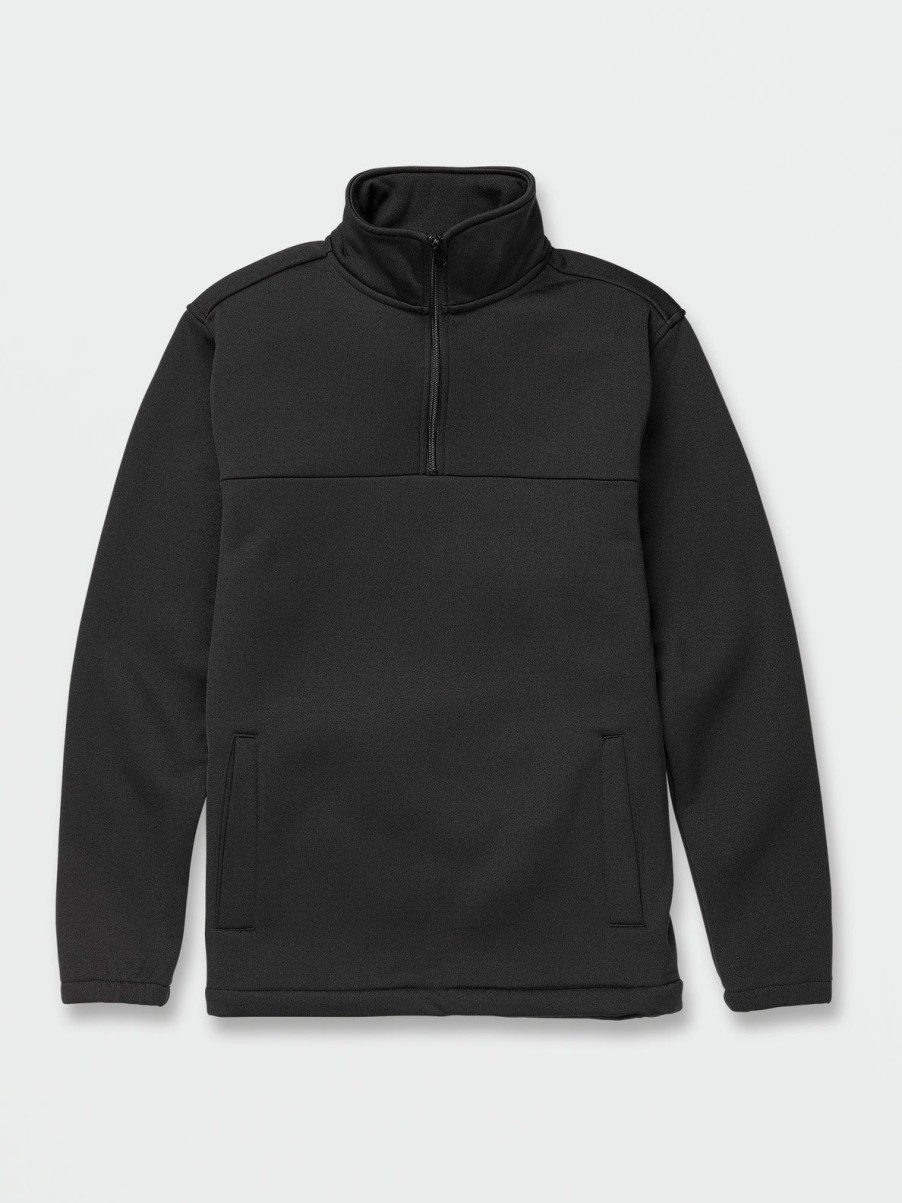 Men Volcom Hoodies & Sweatshirts | Volcom Workwear Quarter Zip Fleece Pullover Black