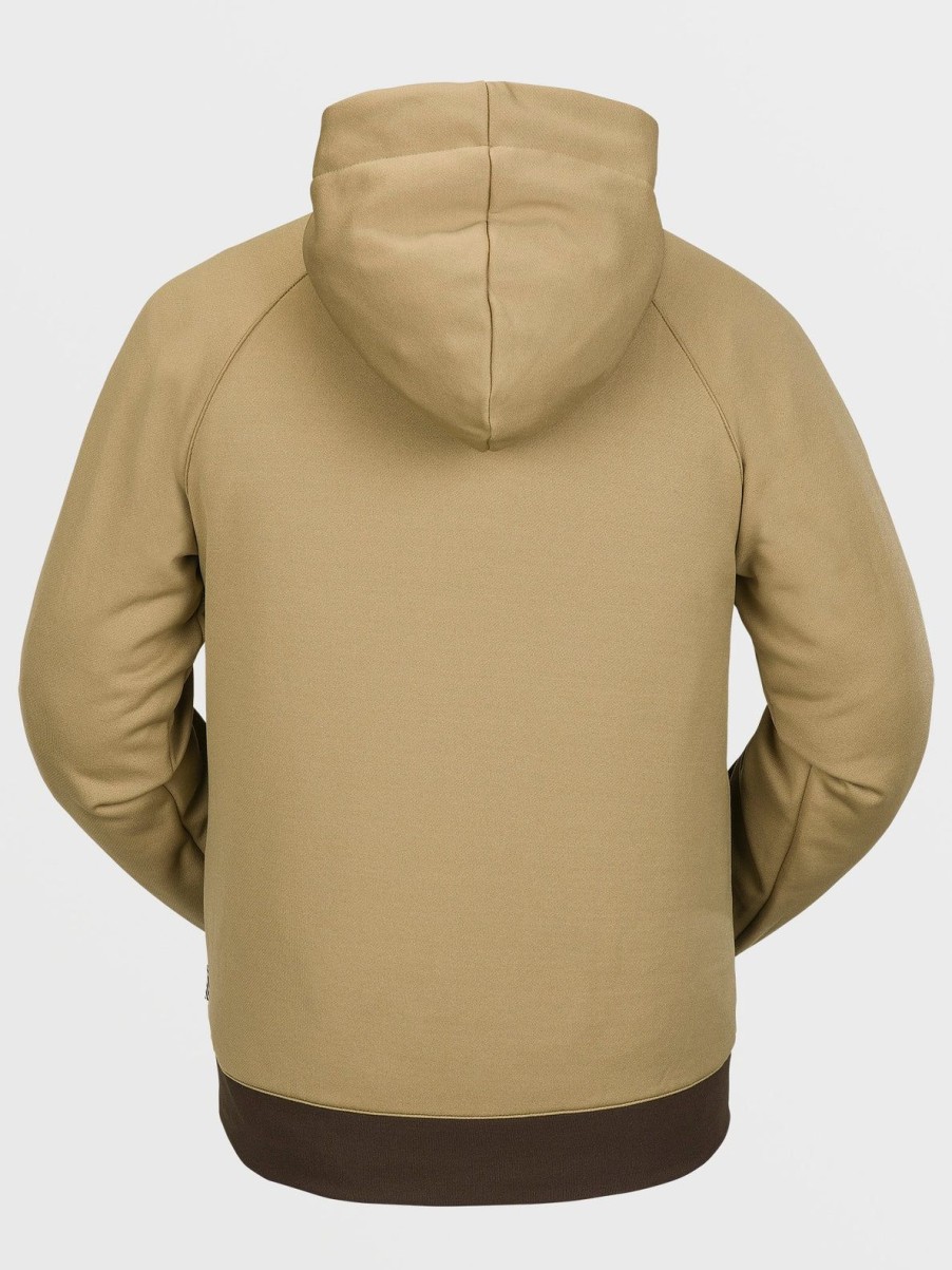 Men Volcom Layering | Mens Hydro Riding Hoodie Dark Khaki