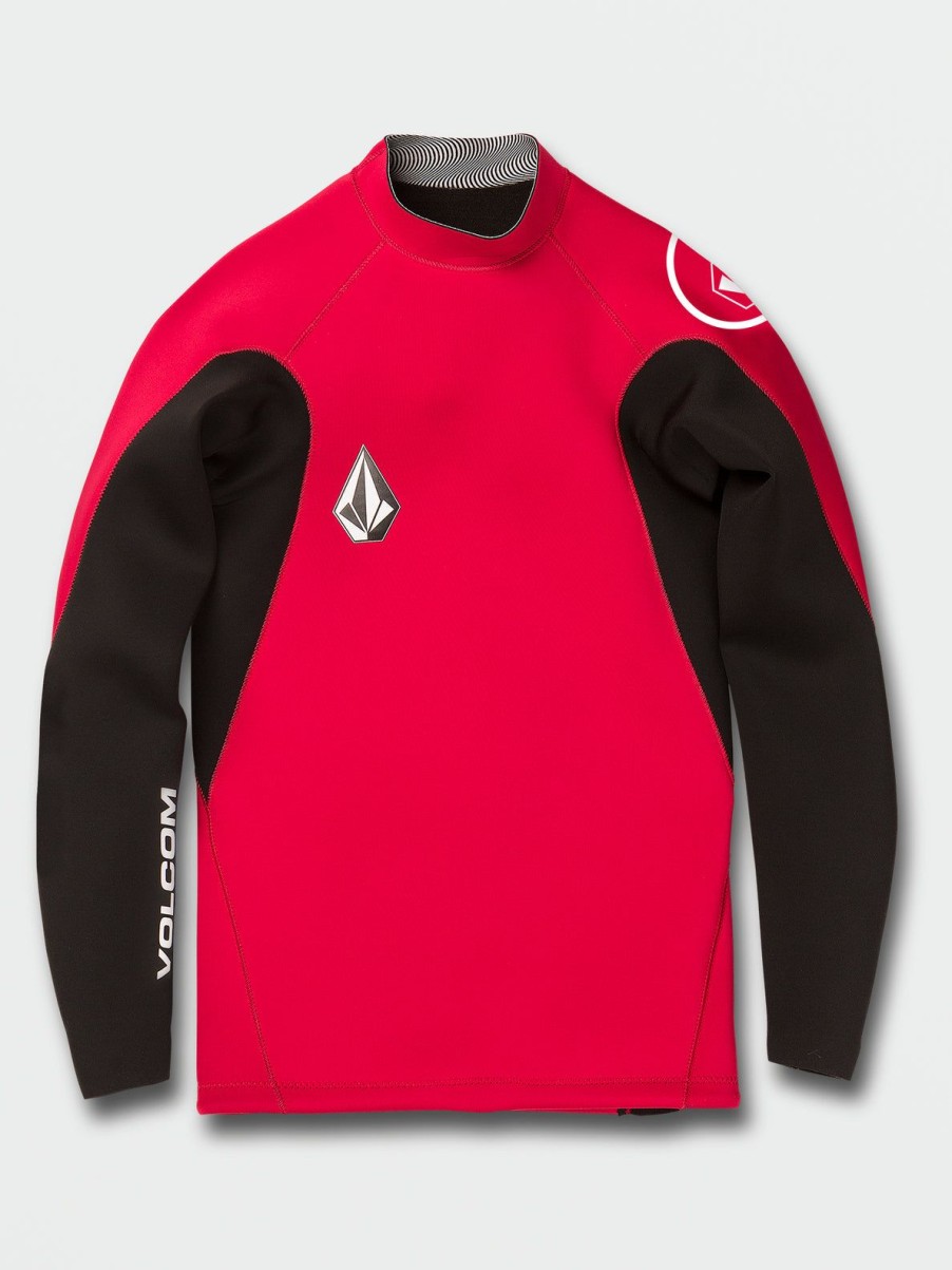 Men Volcom Wetsuits | 2Mm Upf 50 Wetsuit Jacket Red