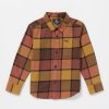 Boys Volcom Shirts & Flannels | Little Boys Caden Plaid Flannel Burro Brown