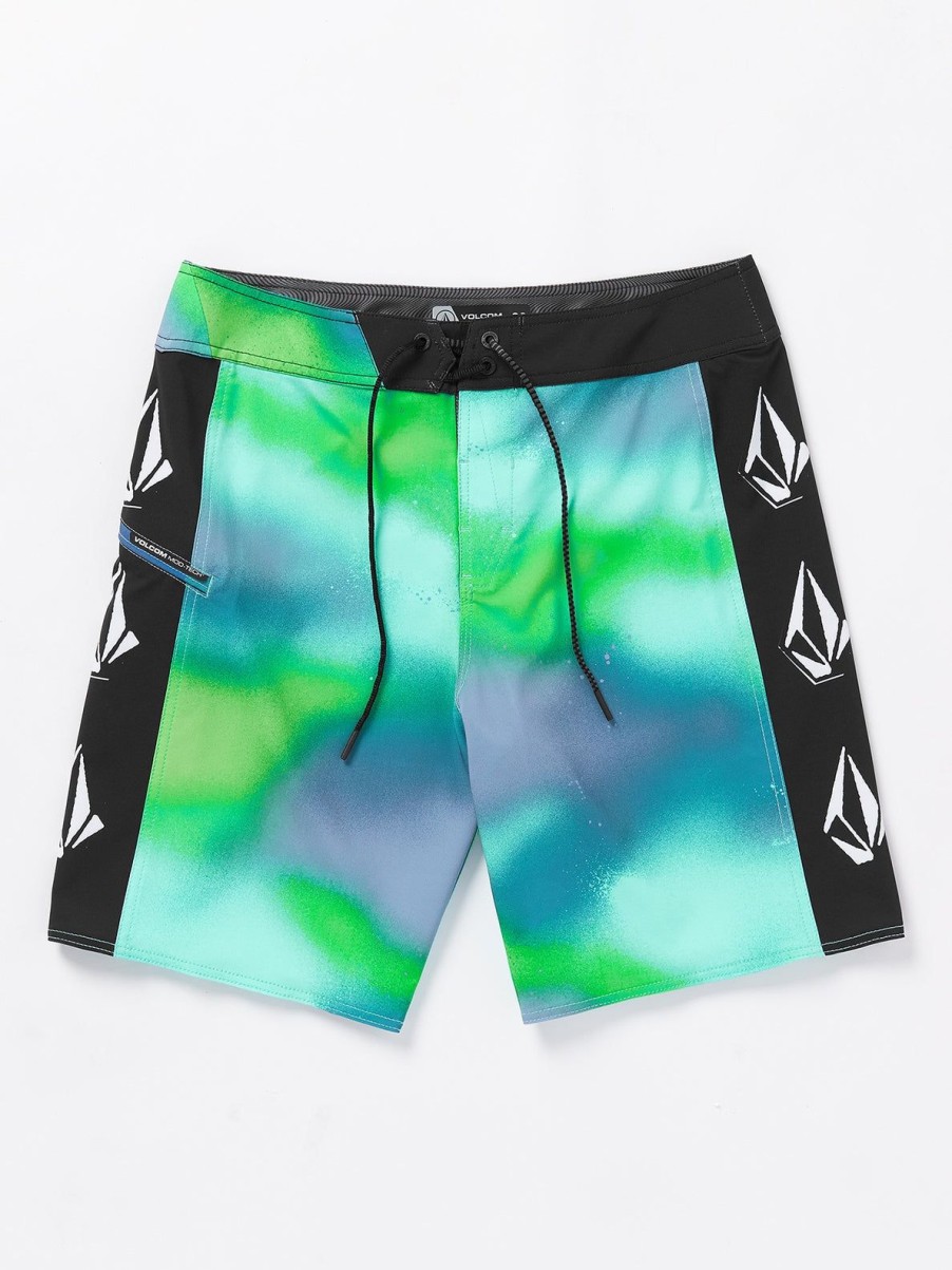 Men Volcom Boardshorts & Trunks | Lido Iconic Mod-Tech Boardshorts - Black Electric Green