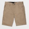 Boys Volcom Shorts | Big Boys Frickin Chino Shorts Khaki