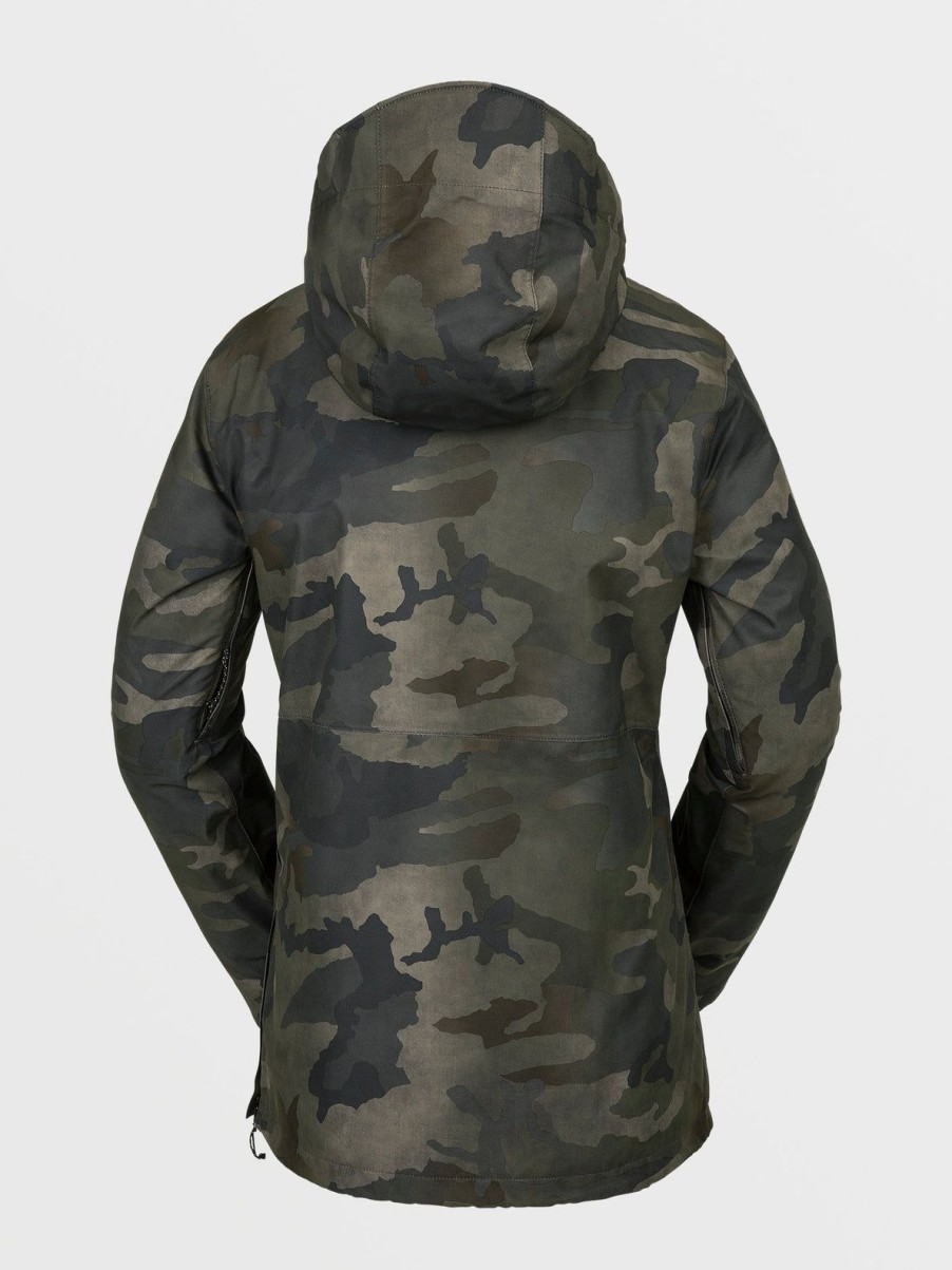 Women Volcom Jackets | Womens Ashfield Pullover Cloudwash Camo