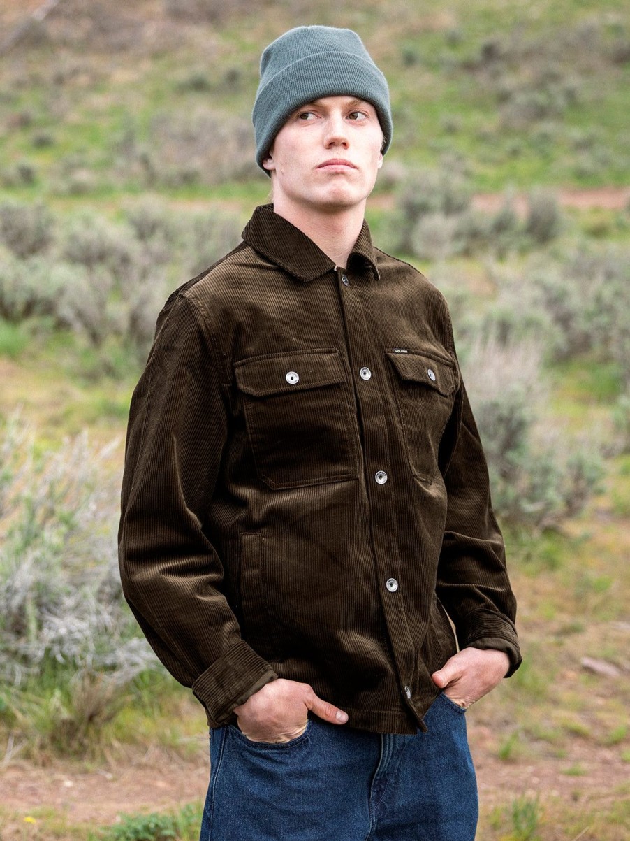 Men Volcom Jackets | Likeaton Corduroy Jacket Wren