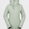 Women Volcom Hoodies & Sweatshirts | Womens Tower Pullover Fleece Sage Frost