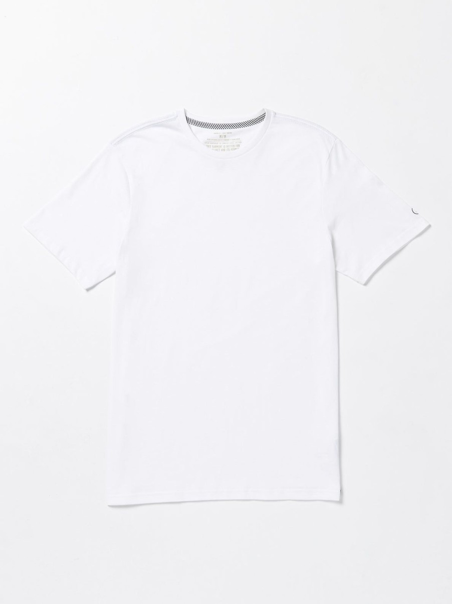 Men Volcom Hiking | Solid Short Sleeve Tee White