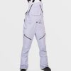 Women Volcom Pants | Womens Elm Stretch Gore Bib Overalls Lilac Ash