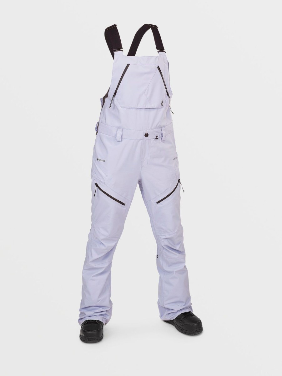 Women Volcom Pants | Womens Elm Stretch Gore Bib Overalls Lilac Ash