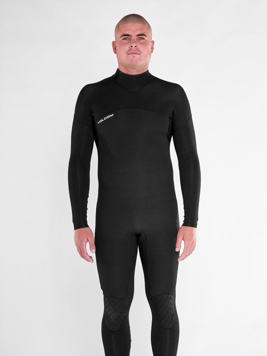 Men Volcom Wetsuits | Mens Modulator 3/2Mm Long Sleeve Back Zip Fullsuit Black