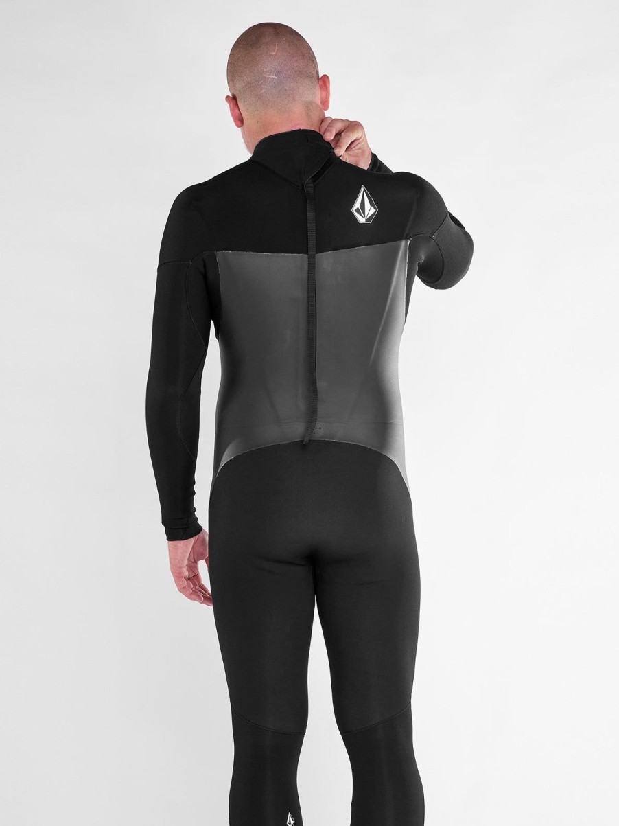 Men Volcom Wetsuits | Mens Modulator 3/2Mm Long Sleeve Back Zip Fullsuit Black