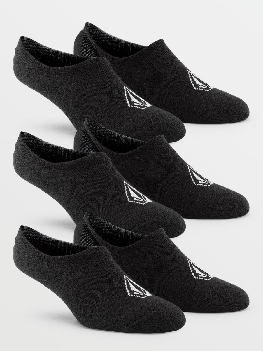 Men Volcom Socks | Stones No Show 3 Pack Socks Black