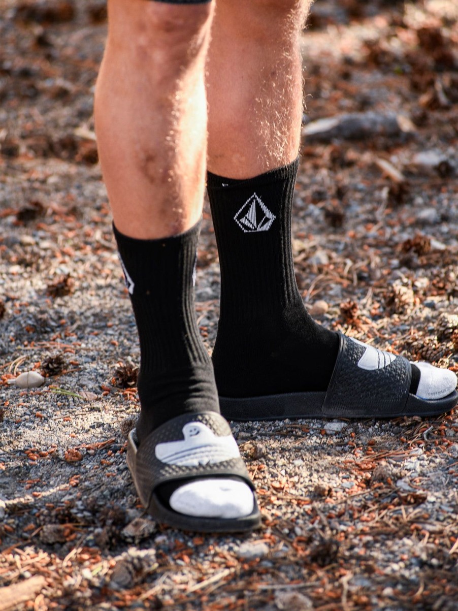 Men Volcom Socks | Full Stone 3 Pack Socks Black