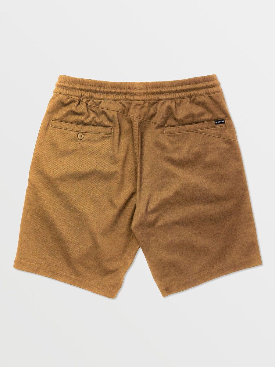 Men Volcom Shorts | Frickin Elastic Waist Shorts Dark Khaki