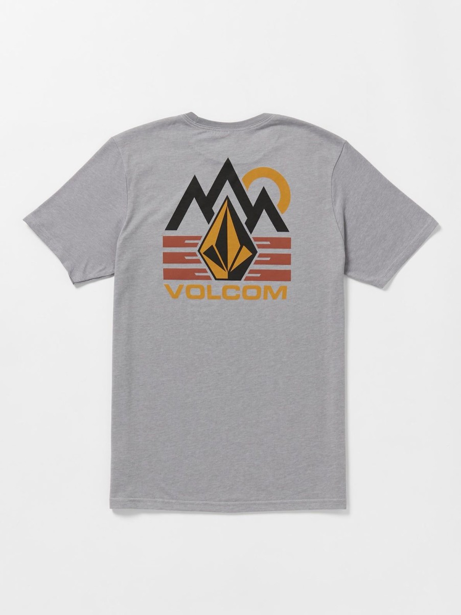 Men Volcom Mountain Biking | Mountain Stone Tech Short Sleeve Tee Heather Grey