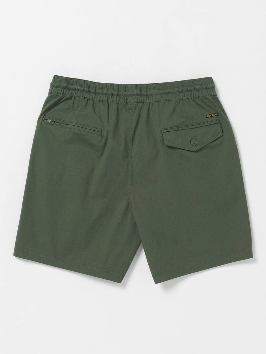 Men Volcom Shorts | Villa Rue Elastic Waist Shorts Squadron Green