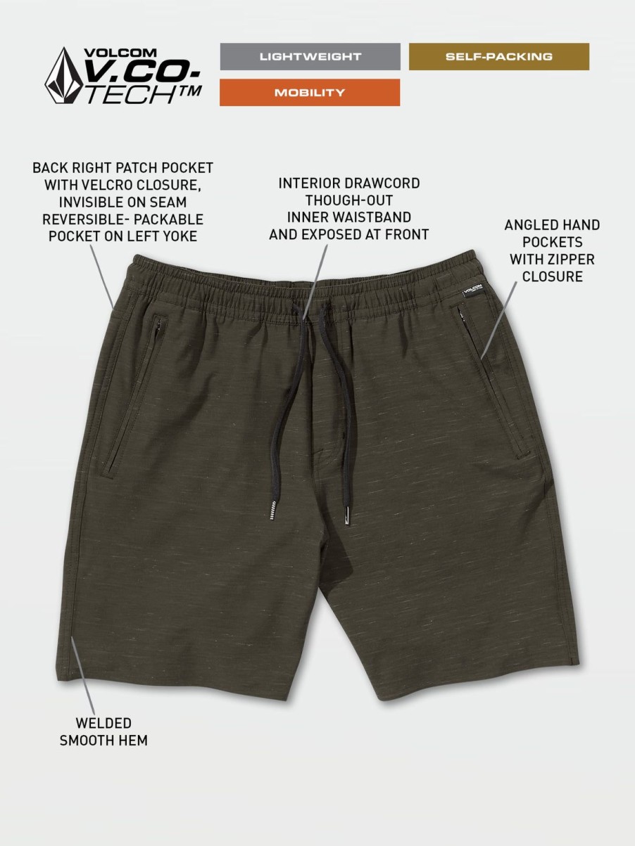 Men Volcom Hiking | Wrecpack Hybrid Shorts Black