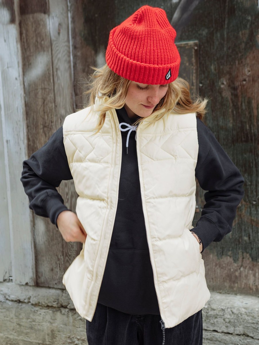 Women Volcom Jackets | Womens Stone Castine Puff Vest Moonbeam