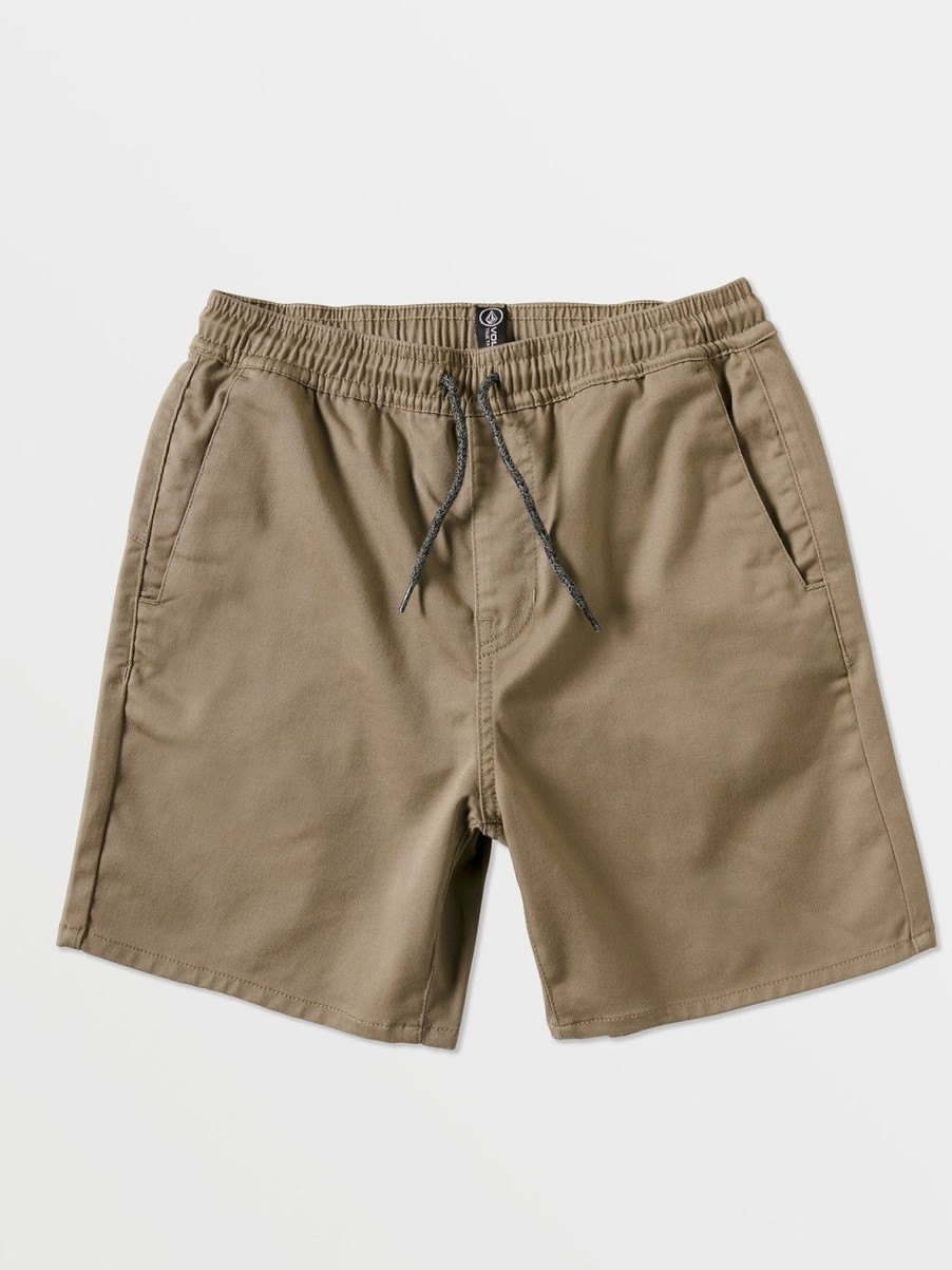 Boys Volcom Shorts | Big Boys Frickin Elastic Waist Shorts Khaki