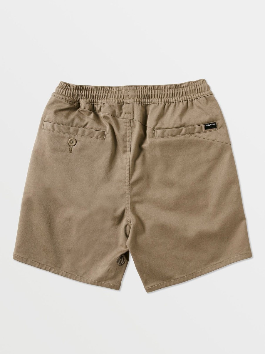 Boys Volcom Shorts | Big Boys Frickin Elastic Waist Shorts Khaki