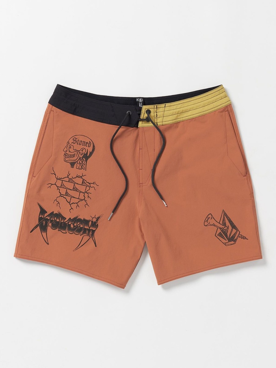 Men Volcom Boardshorts & Trunks | About Time Liberators Boardshorts Rust