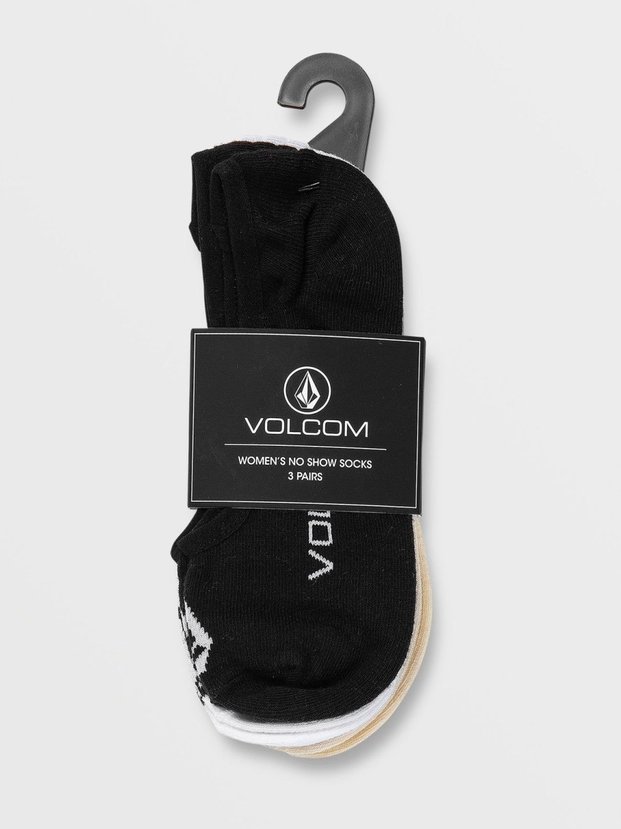 Women Volcom Golf | Stones No Show 3 Pack Socks Multi