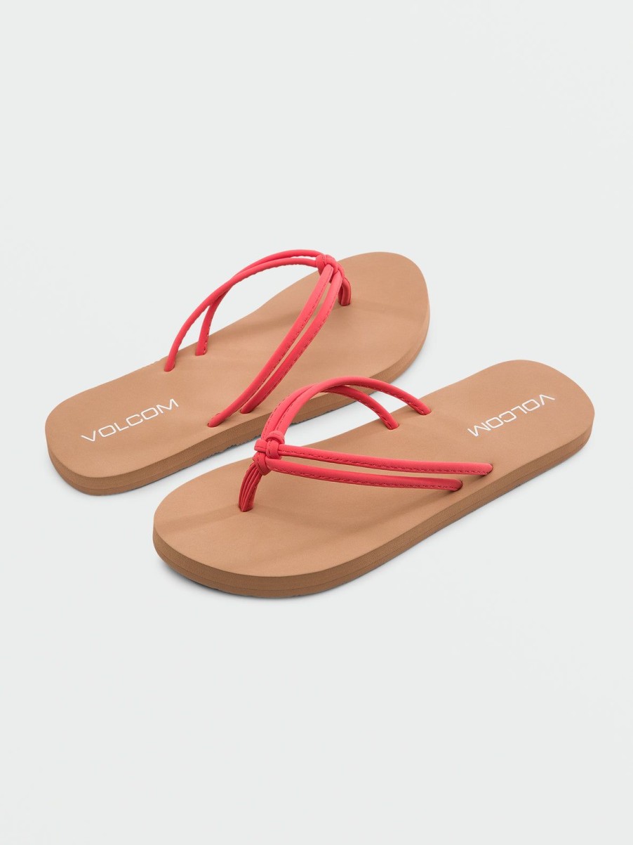 Girls Volcom | Girls Forever And Ever Sandals Electric Coral