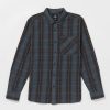 Men Volcom Shirts & Flannels | Heavy Twills Long Sleeve Flannel Dark Slate