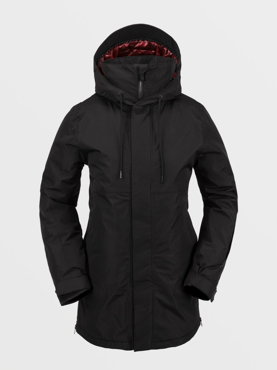 Women Volcom Jackets | Womens Paxson 2L Tds Infrared Parka Black